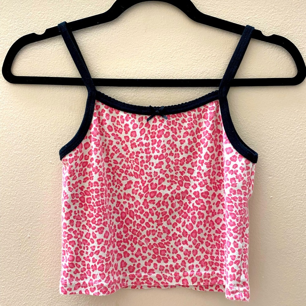 Hot pink girls Leopard tank top size 7-8